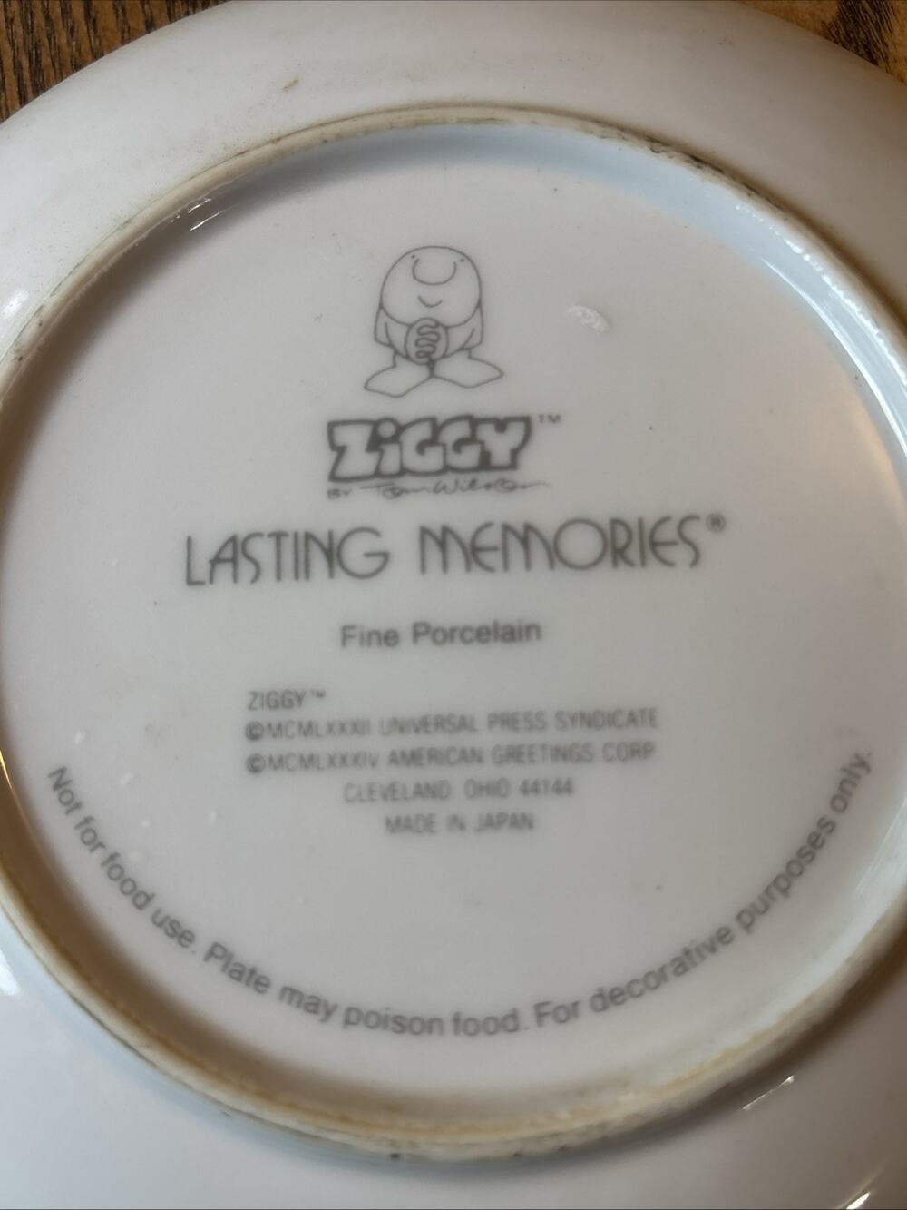 Vintage Ziggy Friendship Plate Tom Wilson Lasting Memories Made In Japan 6”